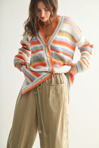 Image 1 of Striped Knit Cardigan - LATE OCT