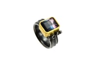 Image 2 of Tourmaline Ring — Oxidised Silver & 18ct Gold