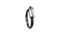 Image 3 of modern oxidised silver ring set with a crisp baguette-cut aquamarine in a clean, architectural desig