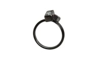 Image 3 of Oxidised silver ring set with a baguette-cut aquamarine in an architectural design 