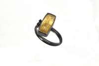 Image 1 of Oxidised Silver and Golden Topaz Ring