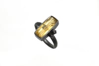 Image 2 of Oxidised Silver and Golden Topaz Ring