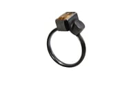 Image 3 of Oxidised Silver and Emerald cut Topaz Ring