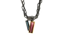 Image 1 of Oxidised Silver, 18ct Gold and Tourmaline Necklace