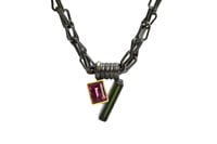 Image 1 of Oxidised Silver chain, 18ct Gold and Tourmaline Necklace
