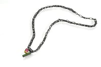 Image 2 of Oxidised Silver chain, 18ct Gold and Tourmaline Necklace