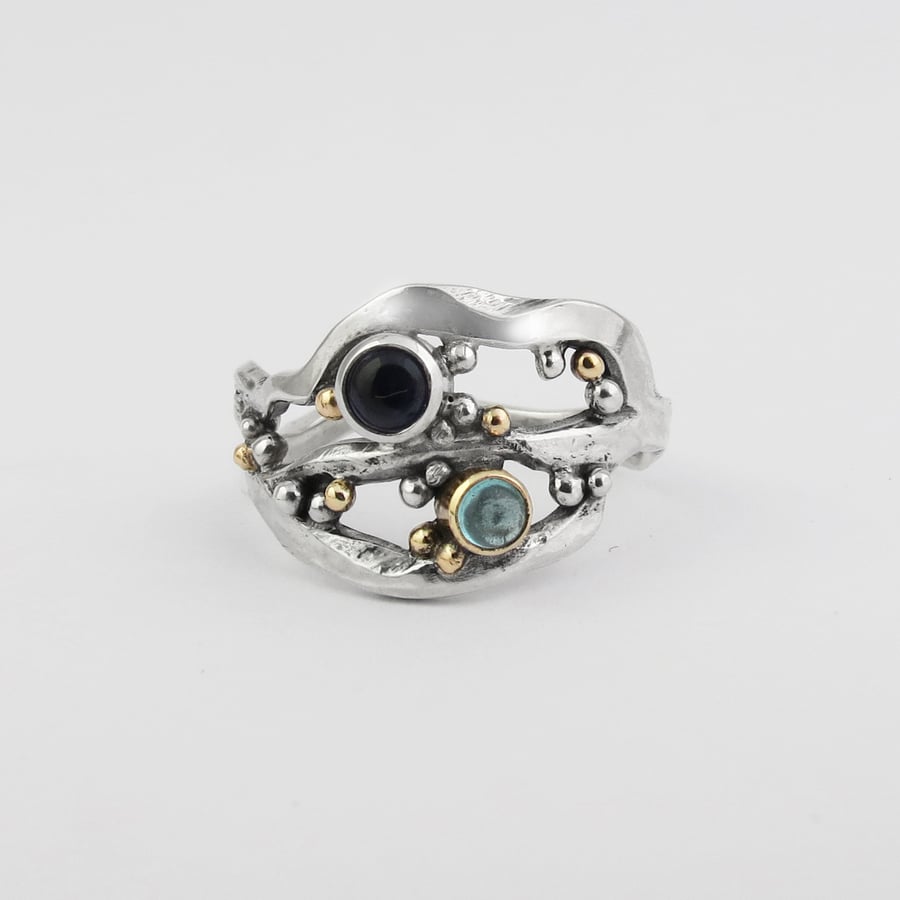 Image of River Ring with Iolite and Apatite