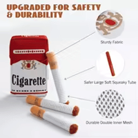 Image 3 of Giggle Sound Cigarette Dog Toys - 4-Piece Interactive Plush Set with Box for Dogs and Cats