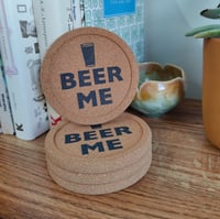Image 1 of Beer Me Cork Coaster Set