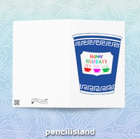 Image 2 of NYC Holiday Coffee Cup Glossy 4x6 Holiday Card-Envelope Included