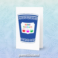 Image 3 of NYC Holiday Coffee Cup Glossy 4x6 Holiday Card-Envelope Included