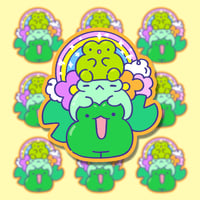 Frog Stack Vinyl Sticker