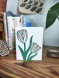 Image 5 of Flowing Tulips Linocut Card
