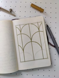 Image 4 of Art Deco Fan Pattern Linocut Card