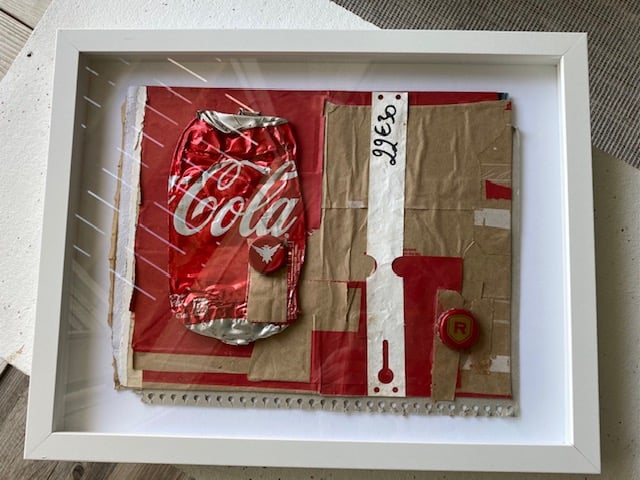 Image of Framed Found Object Collages 12" x 15"