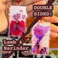 Image 1 of Narilamb Double Sided Keychain | Cult of the Lamb