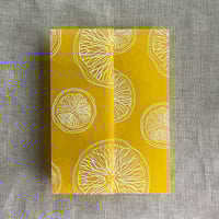 Image 1 of Maize Citrus celebration white ink printed color vellum wrap for 5x7 cards PACK of 10