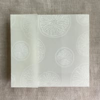 Image 1 of Ivory Citrus celebration white ink printed color vellum wrap for 5x7 cards PACK of 10