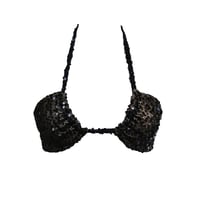 Image 1 of BLACK SEQUIN MESH BIKINI BRA