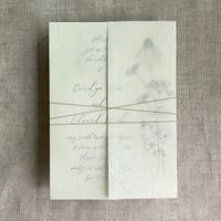 Image 4 of Ivory Citrus celebration white ink printed color vellum wrap for 5x7 cards PACK of 10