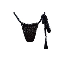 Image 1 of BLACK SEQUIN MESH BIKINI BOTTOM