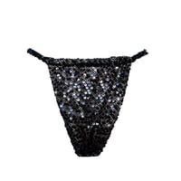 Image 2 of BLACK SEQUIN MESH BIKINI BOTTOM