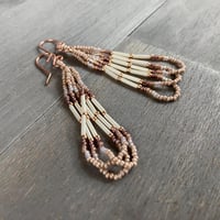 Image 2 of Cafecito - taupe beaded earrings