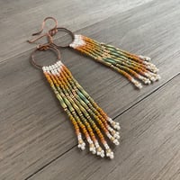 Image 1 of Golden sunsets fringe earrings