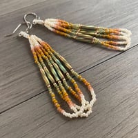 Image 1 of Golden sunsets Native American beaded earrings