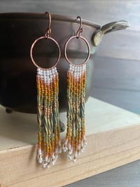 Image 2 of Golden sunsets fringe earrings