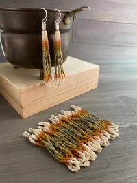 Image 2 of Golden sunsets Native American beaded earrings
