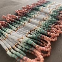 Image 3 of Pink and Mint beaded earrings - seed beaded earrings