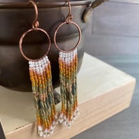 Image 3 of Golden sunsets fringe earrings