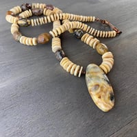 Image 3 of Crazy lace agate melon shell necklace 
