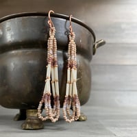 Image 1 of Cafecito - taupe beaded earrings