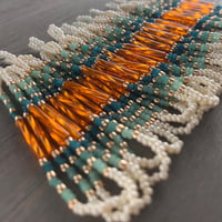 Image 4 of Tangerine spritz - beadwork earrings - seed beaded earrings