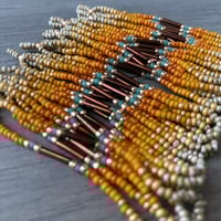 Image 4 of Orange seed beaded earrings