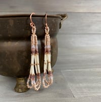 Image 3 of Cafecito - taupe beaded earrings