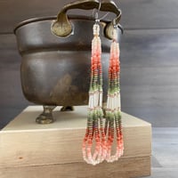 Image 4 of Summer breeze - Peach and Green beaded earrings