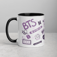 Image 1 of BTS Doodle Mug 11oz