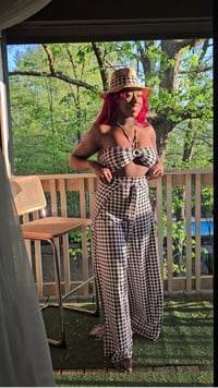 Image 4 of Houndstooth Self-tie Bandeau Tops| More Colors Available 🎨 