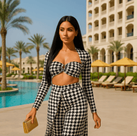 Image 1 of Houndstooth Self-tie Bandeau Tops| More Colors Available 🎨 