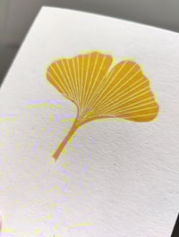 Image 2 of Ginkgo Leaf Linocut Card