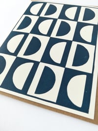 Image 2 of Abstract Semi Circles Linocut Card