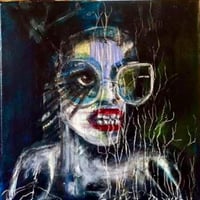 Image 1 of Original 10" x 10" Oil Acrylic Graphite on Canvas by Sheila Cameron "Roots"