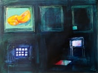 Image 1 of Original Painting  "Digital Dinner" by Sheila Cameron  24" x 18" on Canvas