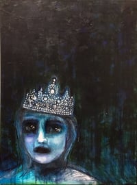 Image 1 of 18" x 24" Original Painting "Miss Get Over It 2017" by Sheila Cameron