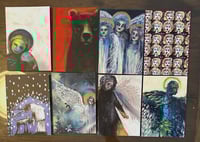 Image 1 of Set of 8 Signed on the back by Artist Print Postcards. Boxed with Envelopes. Angels, Bear, Cat, D...