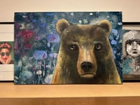 Image 2 of Original Painting on 36" x 24" Canvas "Wild Bear" by Sheila Cameron. Nevada City, CA Free US Ship...