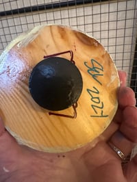 Image 2 of Raven Moon Magnet with Original Painting on Reclaimed Wood 3.5" Round. Strong hold. Signed and da...